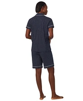 Lauren Ralph Women's 2-Pc. Notched-Collar Bermuda Pajamas Set