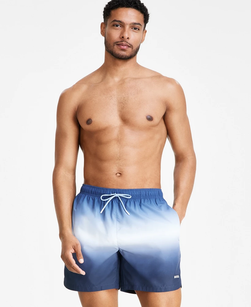 Boss by Hugo Men's Color Gradient 5.9" Swim Trunks, Created for Macy's