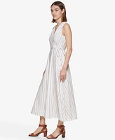 Calvin Klein Women's Striped Wrap Midi Dress