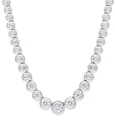Moissanite Graduated Bezel 17" Tennis Necklace (4-5/8 ct. t.w.) in Sterling Silver