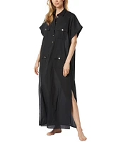 Michael Kors Women's Cotton High-Slit Utility Cover-Up Dress