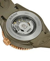 Rado Men's Swiss Automatic Captain Cook Green Rubber Strap Watch 43mm