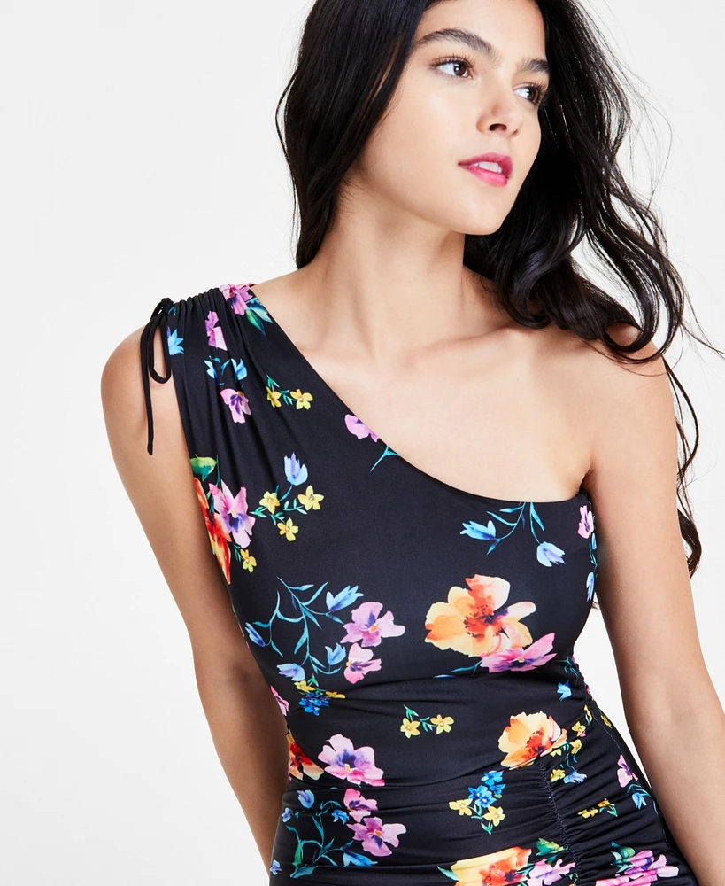 Guess Women's Midnight Printed One-Shoulder Dress