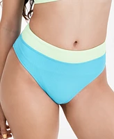 Salt + Cove Juniors' Banded High-Waist Ribbed Bikini Bottoms, Created for Macy's