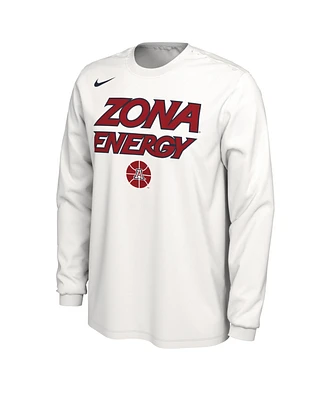 Men's Nike White Arizona Wildcats 2024 On Court Bench Long Sleeve T-shirt