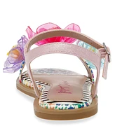 Betsey Johnson Little and Big Girls Dacie Flat Sandals with Flower Embellishments