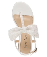 Betsey Johnson Little and Big Girls Sasha T-strap Sandals with Bow Detail