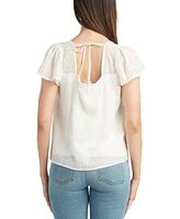 Bcx Juniors' Eyelet Square-Neck Top