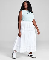 And Now This Plus Crochet Pull-On Maxi Skirt, Created for Macy's