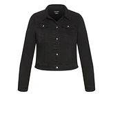 Plus Denim Classic Collar Jacket