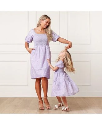 Mommy Me Organic Bubble Sleeve Smocked Dress