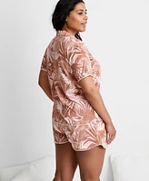 State of Day Women's 2-Pc. Short-Sleeve Notched-Collar Pajama Set Xs-3X, Created for Macy's