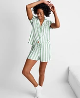 State of Day Women's 2-Pc. Short-Sleeve Notched-Collar Pajama Set Xs-3X