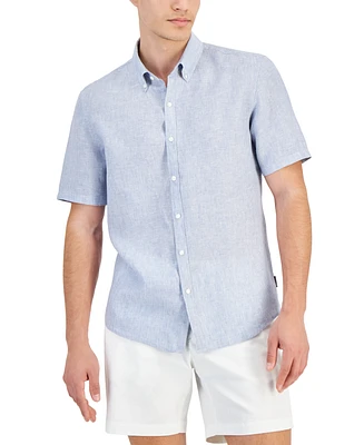 Michael Kors Men's Slim-Fit Stripe Button-Down Linen Shirt
