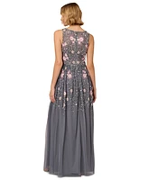 Adrianna Papell Women's Floral Embellished V-Neck Gown