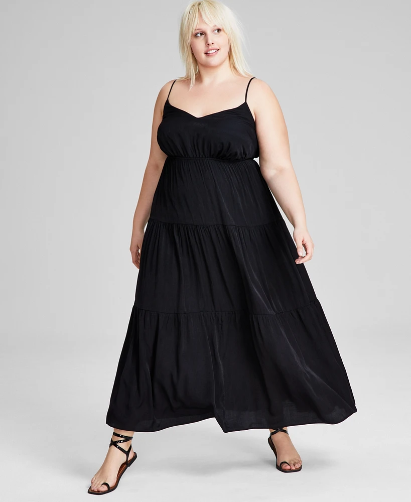 And Now This Trendy Plus Tiered Maxi Dress