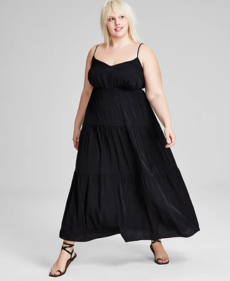 And Now This Trendy Plus Tiered Maxi Dress