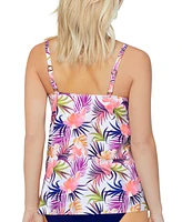 Island Escape Women's Cape Town Tropical-Print Tankini Top, Created for Macy's