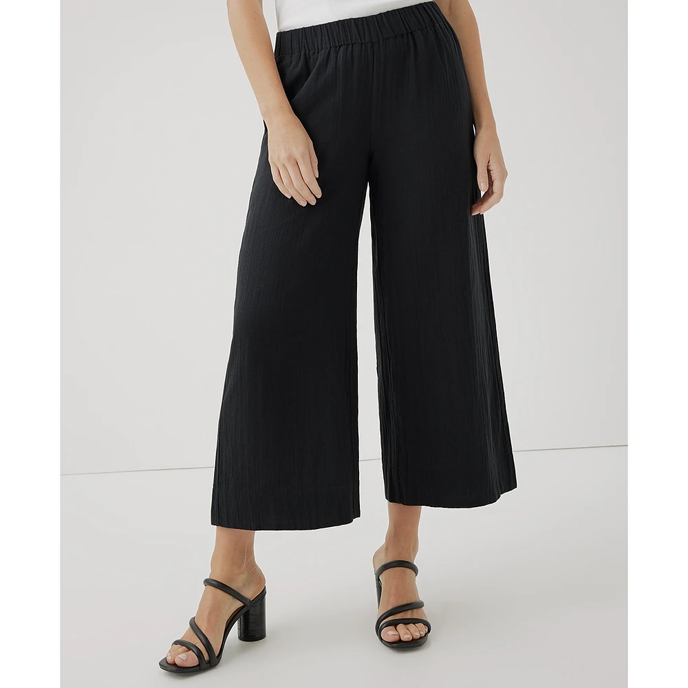 Pact Women's Coastal Double Gauze Wide Leg Pant