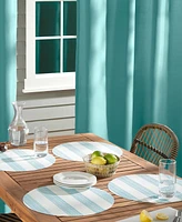 Town & Country Living Basics Cabana Stripe Indoor/Outdoor Placemats 4-Pack Set, Reversible, 15" Round