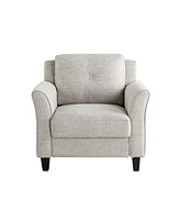 Lifestyle Solutions 33.9" Polyester Harvard Chair with Curved Arms