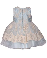 Bonnie Baby Girls Sleeveless Scalloped Embroidered Mesh Dress