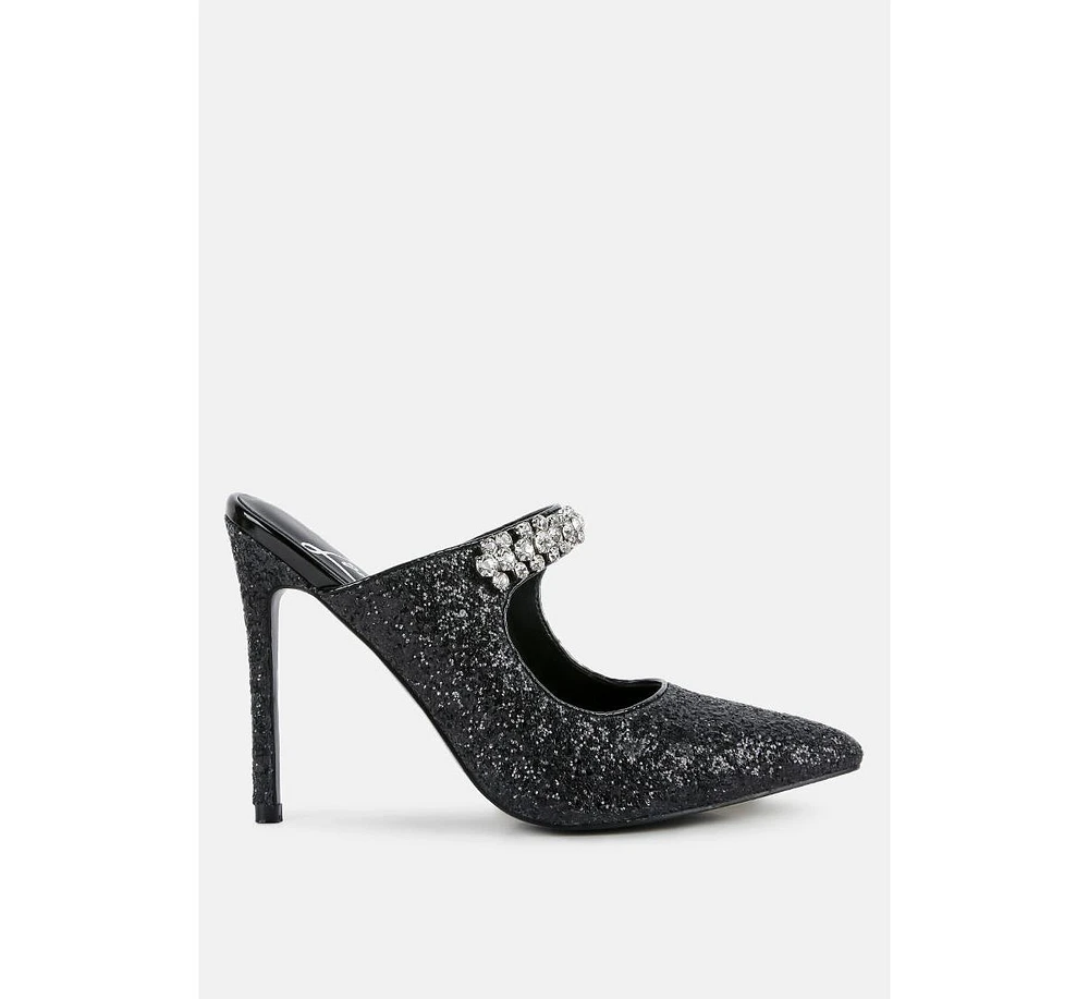 twinklet glitter diamante embellished stilettos pumps