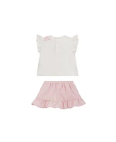 Guess Baby Girl Short Sleeve T-Shirt and Skirt