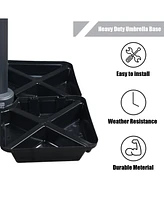 Aoodor Cantilever Offset Patio Weighted Umbrella Stand Square Base 4-Piece Black, 19.7" (L)x19.7(W)"x2.8"(H)