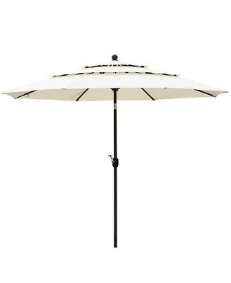 Aoodor Garden Market Umbrella - 10 Ft x 8.3 Outdoor Patio Round
