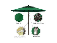 Aoodor Garden Market Umbrella - 10 Ft x 8.3 Ft Outdoor Patio Umbrella Round