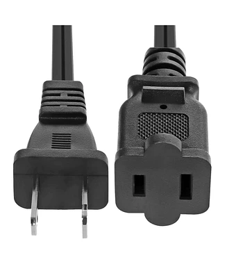 5 Core Ac Power Cord 10 Ft • Us Polarized Male to Female 2 Prong Extension Adapter 16AWG/2C 125V 13A Exc Blk 12FT