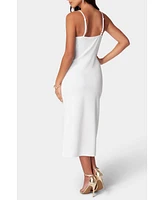 Bebe Women's Cowl Neck Shine Dress