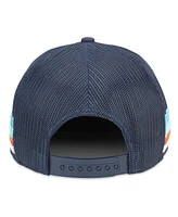 Men's American Needle Deep Sea Blue Seattle Kraken HotFoot Stripes Trucker Adjustable Hat