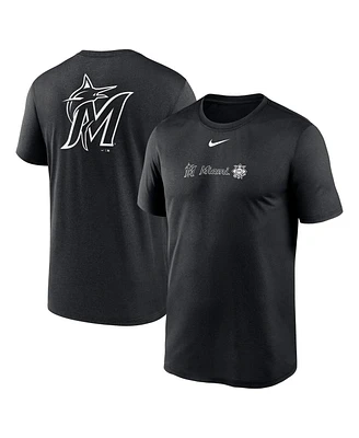 Men's Nike Black Miami Marlins Fashion Over Shoulder Logo Legend T-shirt