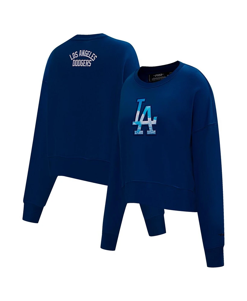 Women's Pro Standard Royal Los Angeles Dodgers Painted Sky Pullover Sweatshirt