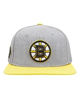 Men's Pro Standard Gray, Gold Boston Bruins Classic Logo Snapback Hat