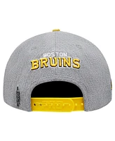 Men's Pro Standard Gray, Gold Boston Bruins Classic Logo Snapback Hat