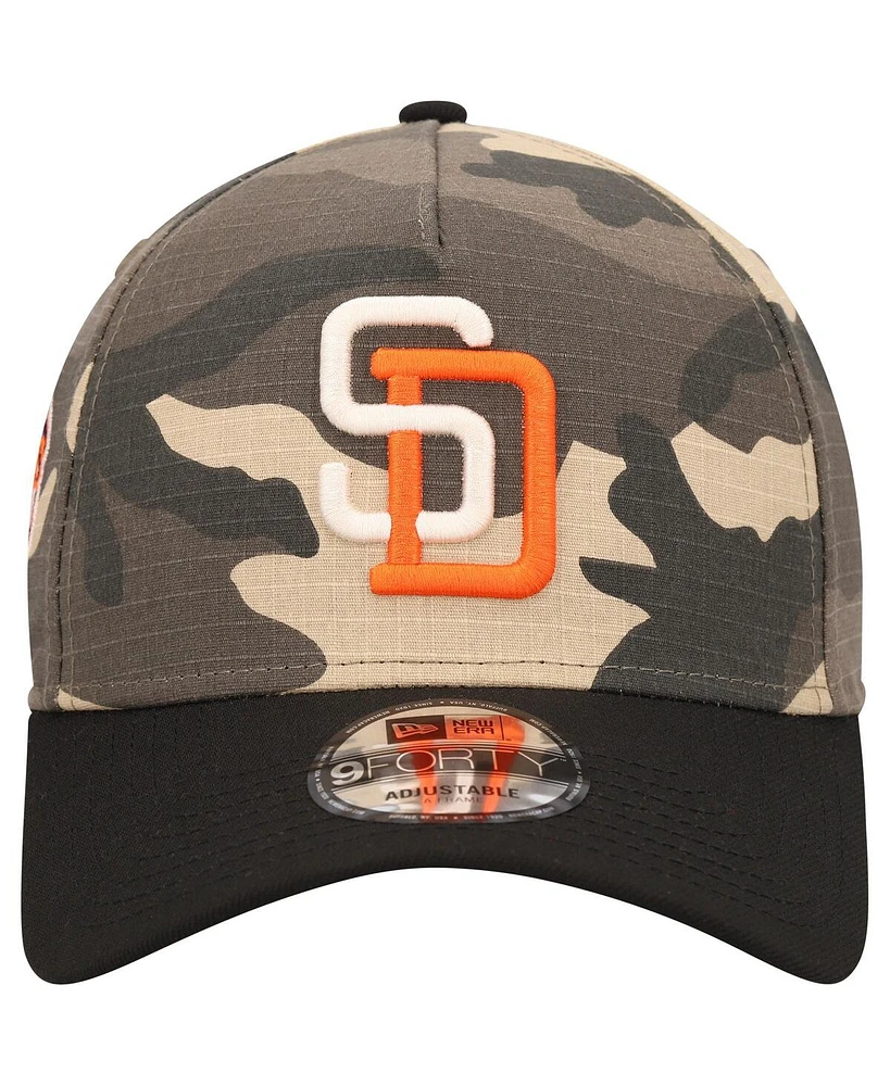 Men's New Era San Diego Padres Camo Crown A-Frame 9FORTY Adjustable Hat