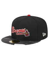 Men's New Era Black Atlanta Braves Metallic Camo 59FIFTY Fitted Hat