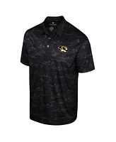 Men's Colosseum Black Missouri Tigers Daly Print Polo Shirt