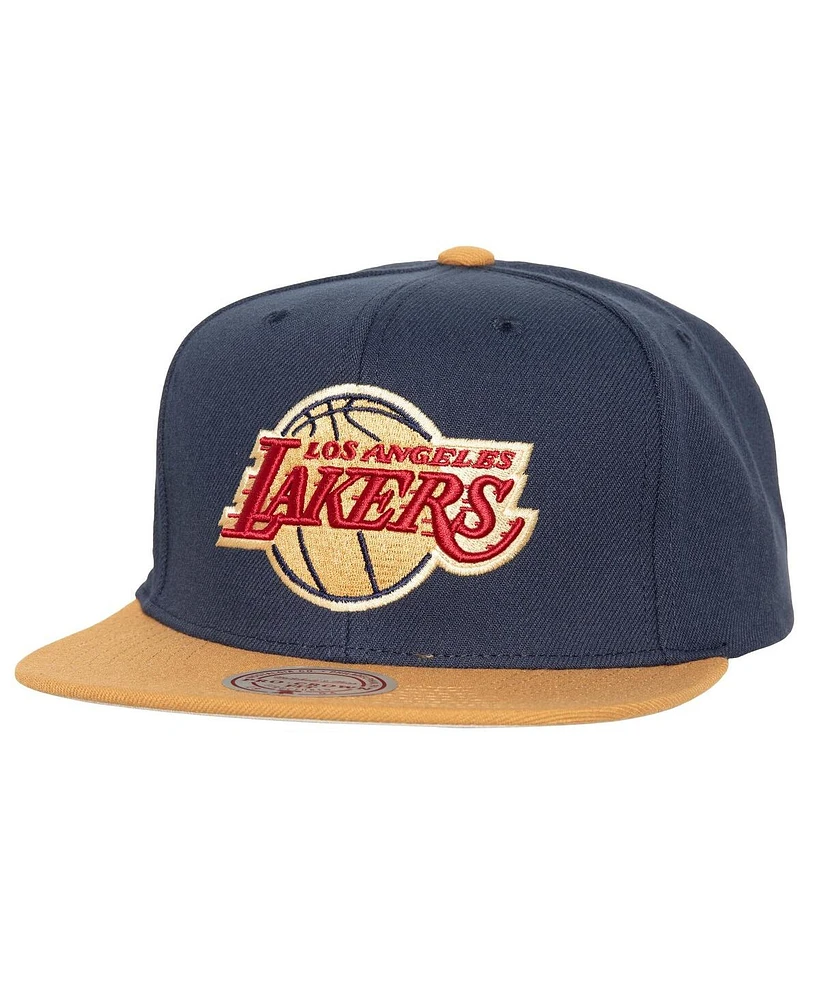 Men's Mitchell & Ness Navy Los Angeles Lakers Work It Snapback Hat