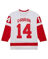 Men's Mitchell & Ness Brendan Shanahan White Detroit Red Wings 2001/02 Alternate Captain Blue Line Player Jersey