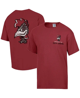 Men's Comfortwash Garnet Distressed South Carolina Gamecocks Vintage-Like Logo T-shirt