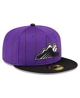 Men's New Era Purple Colorado Rockies 2024 Batting Practice 59FIFTY Fitted Hat