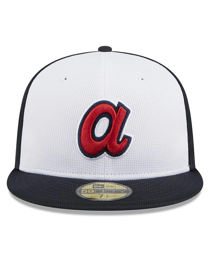 Men's New Era White Atlanta Braves 2024 Batting Practice 59FIFTY Fitted Hat