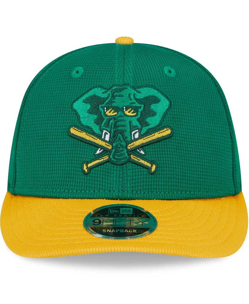 Men's New Era Kelly Green Oakland Athletics 2024 Batting Practice Low Profile 9FIFTY Snapback Hat