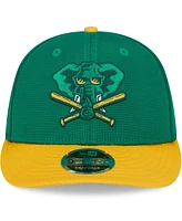 Men's New Era Kelly Green Oakland Athletics 2024 Batting Practice Low Profile 9FIFTY Snapback Hat