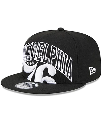 Men's New Era Black Philadelphia 76ers Tip-Off 9FIFTY Snapback Hat
