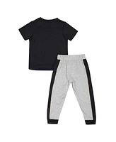 Toddler Boys and Girls Colosseum Black, Heather Gray Purdue Boilermakers Ka-Boot-It Jersey Pants Set